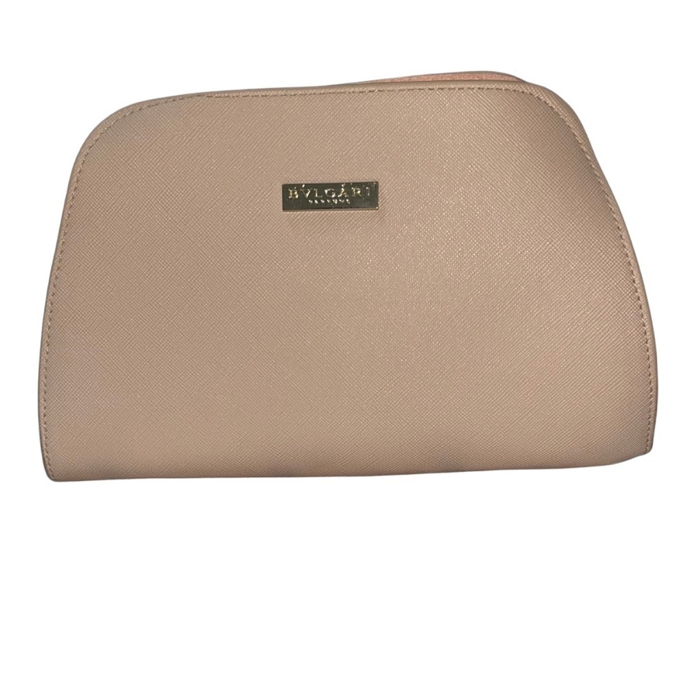 Bvlgari Parfums Blush Pink Saffiano Cosmetic Bag / Pouch